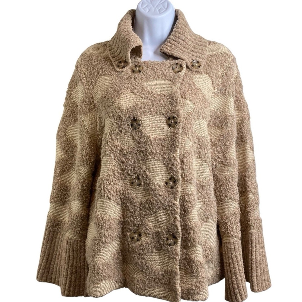 ROSIE NEIRA Women's Intarsia Spotted Cardigan Size S Wool Blend Boho Cottagecore